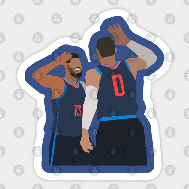 Russell Westbrook and Paul George Sticker by xavierjfong